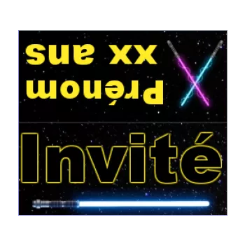 etiquette anniversaire table epee laser etoile noir 