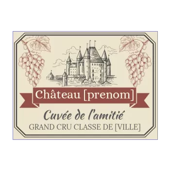 etiquette bouteille bordeaux raisin chateau 