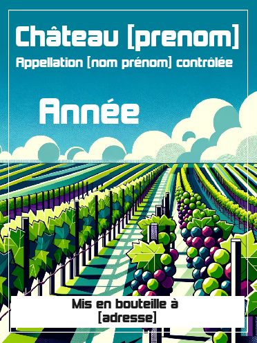 Etiquette Bouteille Moderne Vigne Vin gratuit à imprimer
