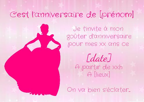 Carte Invitation Anniversaire Princesse Enfant Fille Gratuit A Imprimer Carte 66