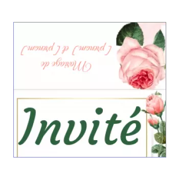 etiquette mariage table fleur rose 