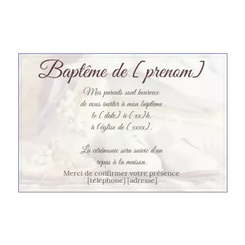 faire part bapteme chaussure croix 
