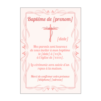 Menu Bapteme Rose Fille Gratuit A Imprimer Carte 28