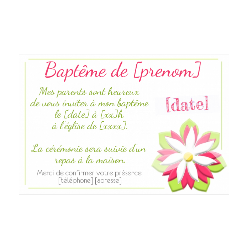 Faire Part Bapteme Personnalisé Gratuit A Imprimer