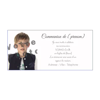 faire part communion blanc fille garcon 