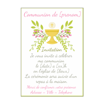 Faire Part De Communion A Imprimer Gratuit