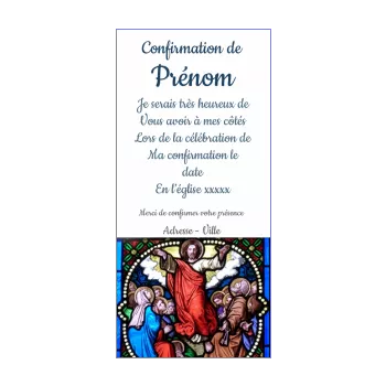 faire part invitation confirmation bleu eglise rouge 