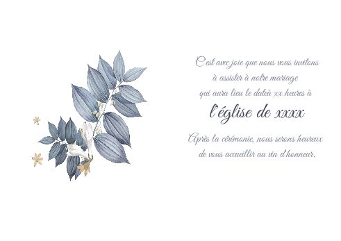 Verso Faire Part Invitation Mariage Coeur à imprimer