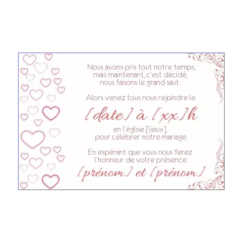 faire part invitation mariage coeur elegant 
