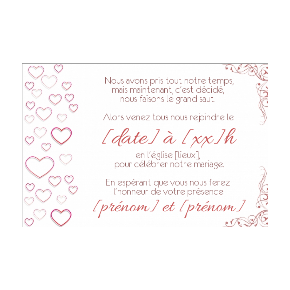 Invitation Faire Part Mariage Coeur Elegant Gratuit A Imprimer Carte 2128