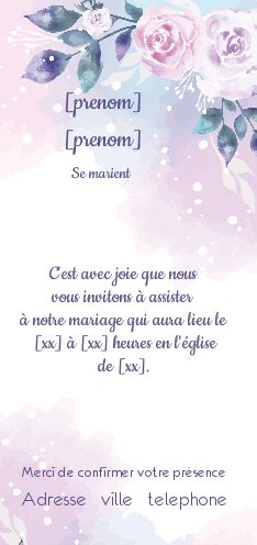 Faire Part Invitation Mariage Dessin gratuit à imprimer