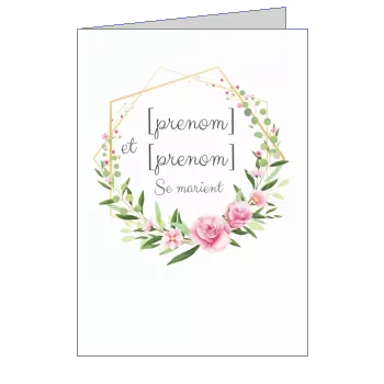 Faire Part Invitation Mariage Elegant à imprimer