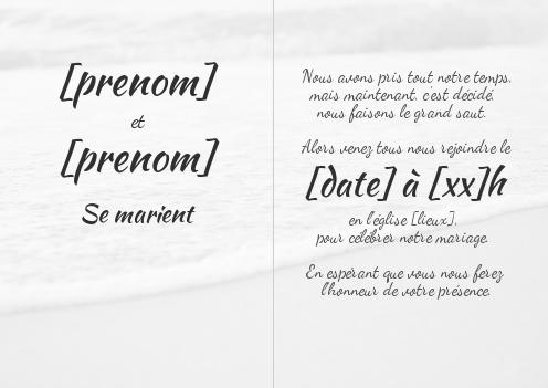 Verso Faire Part Invitation Mariage Blanc à imprimer
