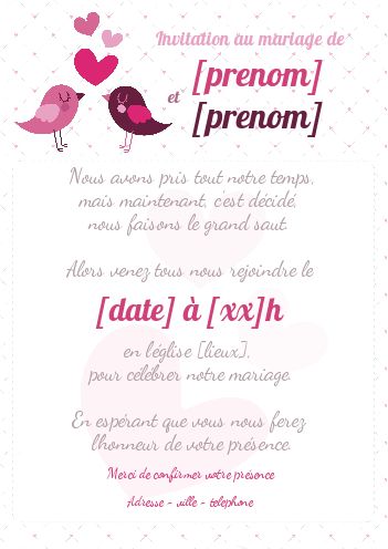 Faire Part Invitation Mariage Coeur gratuit à imprimer