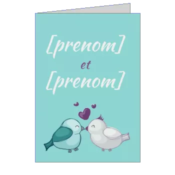 Faire Part Mariage Coeur Oiseau gratuit à imprimer