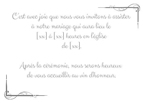Verso Faire Part Invitation Mariage Elegant avec photo à imprimer