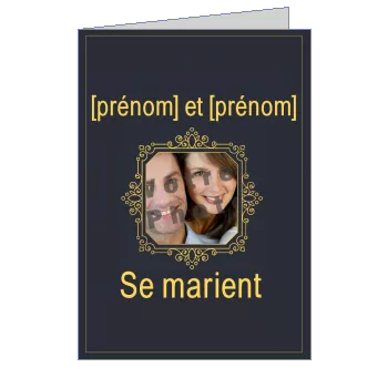 Faire Part Invitation Mariage Elegant avec photo à imprimer