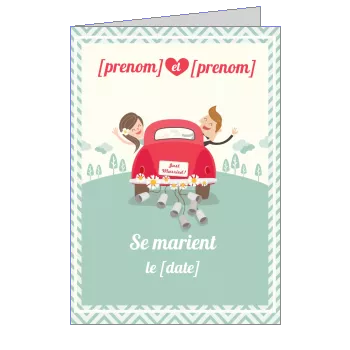 Faire Part Invitation Mariage Coeur à imprimer