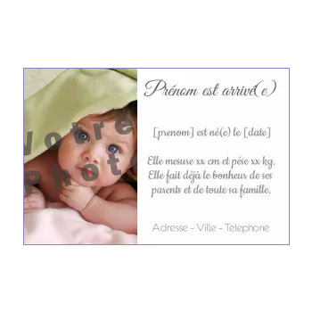 faire part naissance bebe blanc 