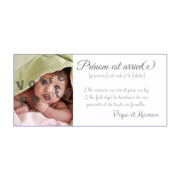 faire part naissance bebe blanc 