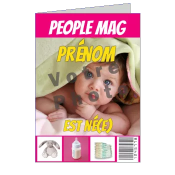 Faire Part Naissance Journal Magazine avec photo à imprimer
