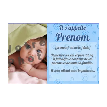 faire part naissance bebe bleu garcon 