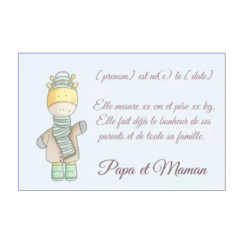 faire part naissance bebe bleu animaux 