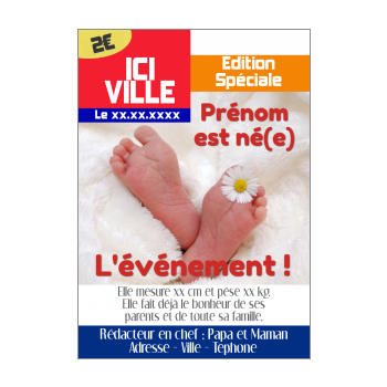 Faire Part De Naissance Journal A Imprimer Gratuit