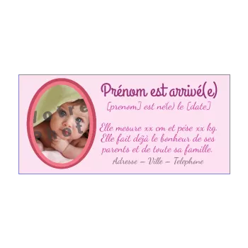 faire part naissance bebe fille rose 