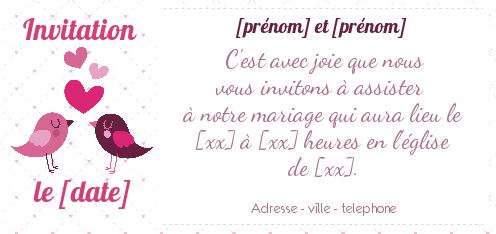 Faire Part Invitation Mariage Coeur gratuit à imprimer