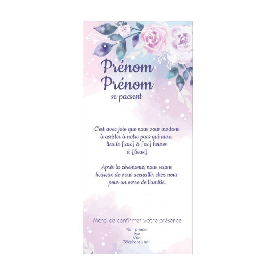 Carte Invitation Faire Part Pacs Fleur Gratuit A Imprimer Carte 2706