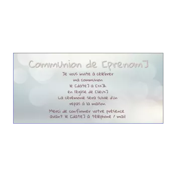 faire part communion blanc lumiere 