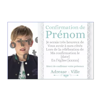 faire part invitation confirmation bleu elegant gris 