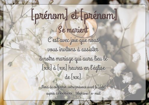 Faire Part Invitation Mariage Doree gratuit à imprimer