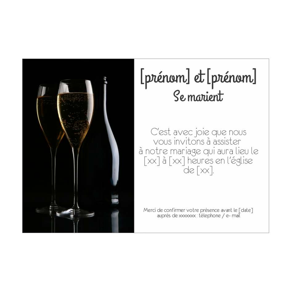 Invitation Faire Part Bouteille Mariage Champagne Gratuit A Imprimer Carte 3655