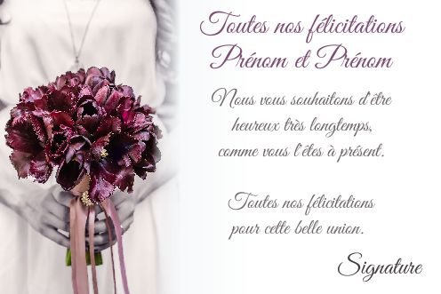 Felicitation Mariage Fleur virtuelle gratuit