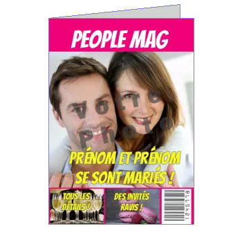 Felicitation Mariage Humour Journal Magazine avec photo à imprimer
