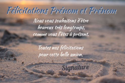 Felicitation Mariage Plage gratuit à imprimer