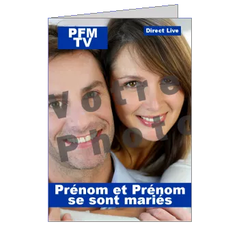 Felicitation Mariage Humour Journal Magazine avec photo à imprimer