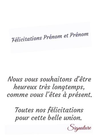 Verso Felicitation Mariage Fleur à imprimer