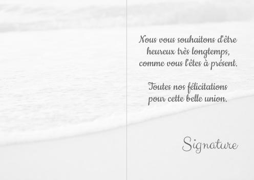 Verso Carte Felicitation Mariage Blanc Femme à imprimer