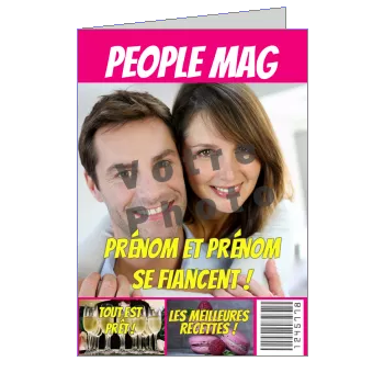Faire Part Fiancailles Humour Journal avec photo à imprimer