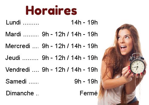 Affiche Commerce Restaurant Horaire Blanc à imprimer