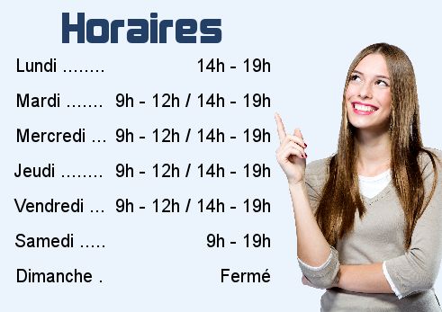 Affiche Commerce Restaurant Horaire Bleu à imprimer