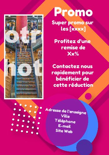 Affiche Flyer Mauve Orange avec photo à imprimer