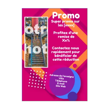 affiche flyer promotion mauve orange 