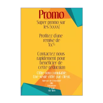 affiche flyer abstrait bleu jaune orange 