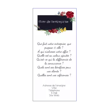 affiche flyer fleuriste bleu fleur 