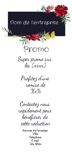 Affiche Flyer Fleuriste Bleu Fleur gratuit à imprimer