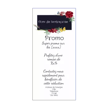 affiche flyer fleuriste bleu fleur 